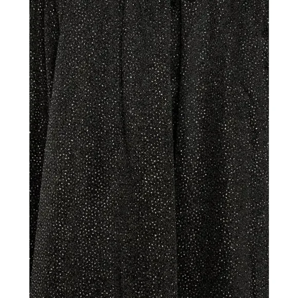 Women's Lulus Black Glitter Skater Mini Dress L - Picture 7 of 9